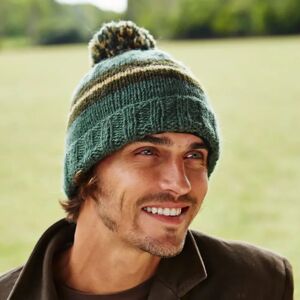 Pachamama Retro Stripe Forest Bobble Beanie