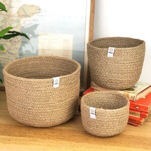 ReSpiin Tall Jute Basket Set - Natural