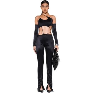 Plasma Strappy Black Disco Jersey Catsuit   Jaded London - UK 4 / Black