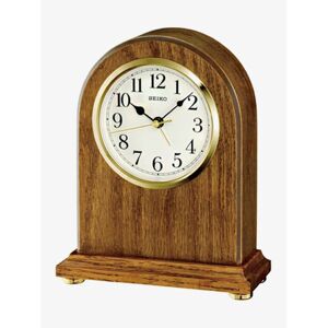 Seiko Clocks Light Brown Oak Wooden Mantel Clock QXE031B