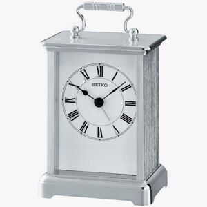 Seiko Clocks Silver Metal Mantel Clock QHE093S