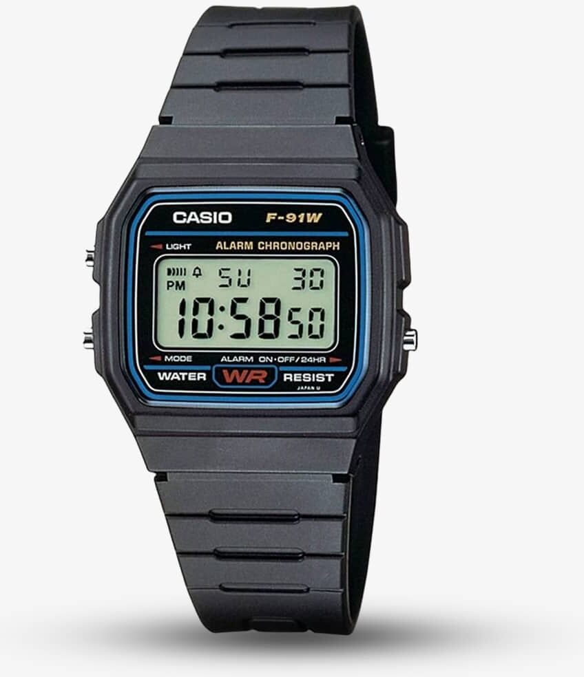 Casio CASIO Collection Men Digital Black Plastic Strap Watch F-91W-1XY