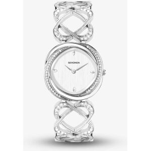 Sekonda Dress Hidden Hearts Stone Set Silver Watch 40507