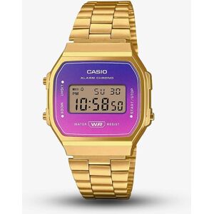 Casio Unisex Gold Plated Purple Dial Digital Watch A168WERG-2AEF