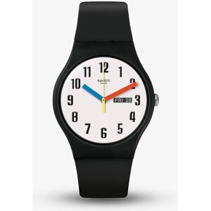 Swatch Unisex Elementary Black Rubber Strap Watch SO29B705