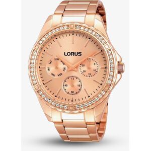 Lorus Ladies Rose Gold Plated Crystal Set Bracelet Watch RP650BX9