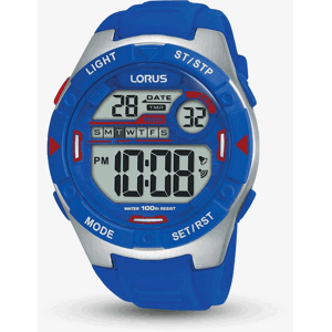 Lorus Sports Blue Digital Rubber Strap Watch R2301NX9