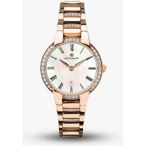 Accurist Rose Gold Plated Mother Of Pearl Watch 8299