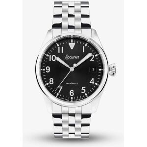 Accurist Aviation Silver & Black Watch 76000