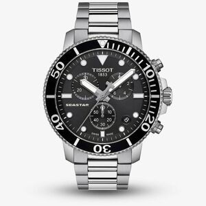 Tissot Mens T-Sport Seastar 1000 Chronograph Black Dial Stainless Steel Bracelet Watch T120.417.11.051.00