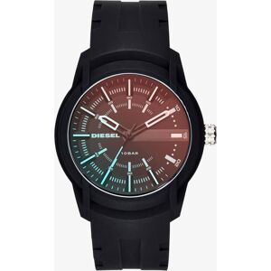 Diesel Mens Armbar Black Iridescent Dial Black Rubber Strap Watch DZ1819