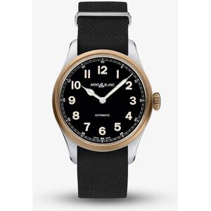 Montblanc Mens 1858 Automatic Black Leather Strap Watch 117832