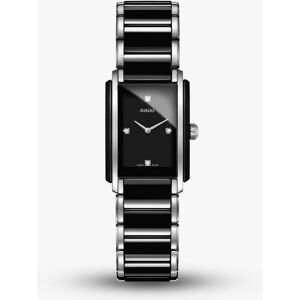 Rado Ladies Integral Diamonds Quartz Black and Silver Ceramic Bracelet Watch R20613712 S