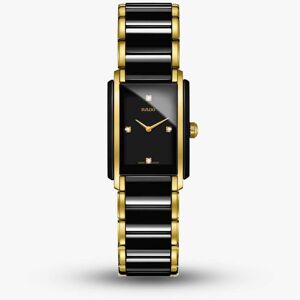 Rado Ladies Integral Diamonds Quartz Black and Gold Ceramic Bracelet Watch R20845712 S