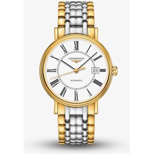 Longines Presence Automatic Gold Plated White Dial Two Colour Bracelet Watch L4.922.2.11.7