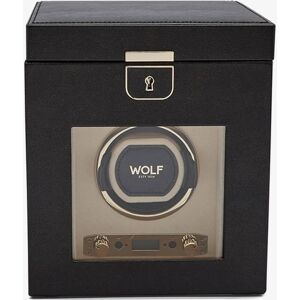 WOLF Palermo Black Anthracite Single Winder with Jewellery Storage 213702