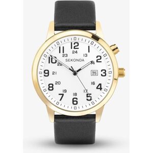 Sekonda Easy Reader Black & Gold Plated Watch 30127 Sekonda Easy Reader Black & Gold Plated Watch 30127