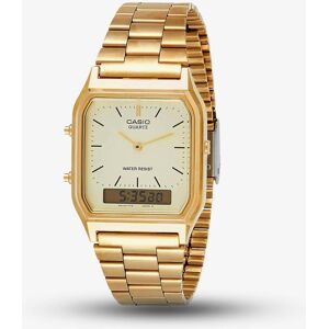 Casio CASIO Vintage Gold Plated Square Dial Duo Display Bracelet Watch AQ-230GA-9DMQYES Casio CASIO Vintage Gold Plated Square Dial Duo Display Bracelet Watch AQ-230GA-9DMQYES