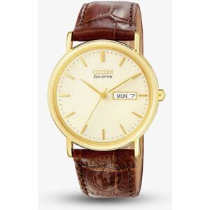Citizen Mens Stiletto Gold Plated Brown Leather Strap Watch BM8242-08P Citizen Mens Stiletto Gold Plated Brown Leather Strap Watch BM8242-08P