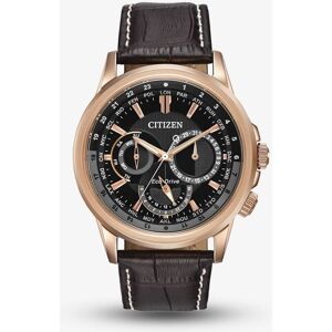 Citizen Mens Calendrier Rose Gold Plated Black Day Date Dial Brown Leather Strap Watch BU2023-04E Citizen Mens Calendrier Rose Gold Plated Black Day Date Dial Brown Leather Strap Watch BU2023-04E