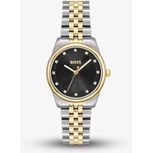 BOSS Ladies Graceful Two Tone Crystal Black Dial Watch 1502811 BOSS Ladies Graceful Two Tone Crystal Black Dial Watch 1502811