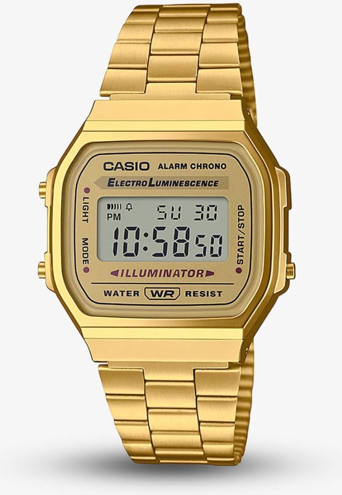 Casio Vintage Retro Digital Gold Bracelet Watch A168WG-9EF
