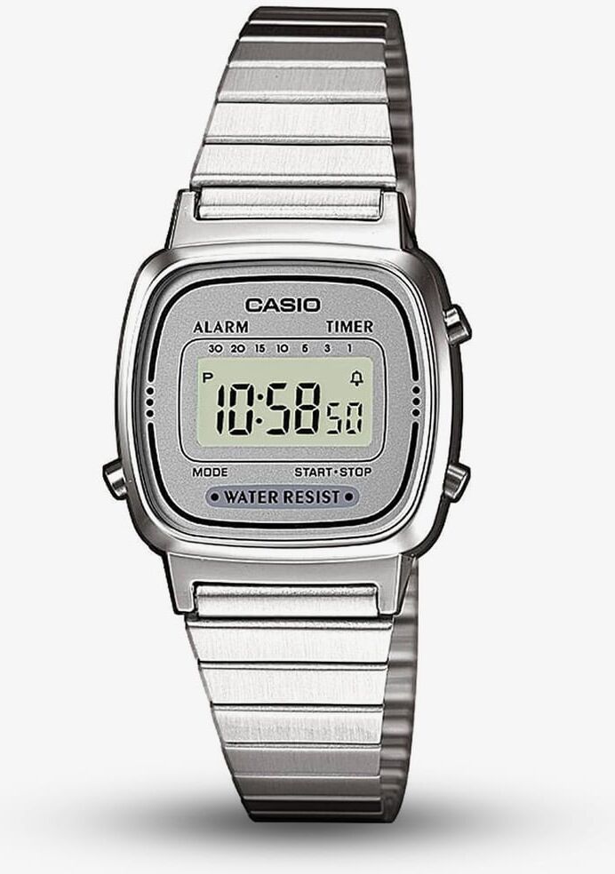 Casio CASIO Collection Retro Digital Silver Bracelet Watch LA670WEA-7EF