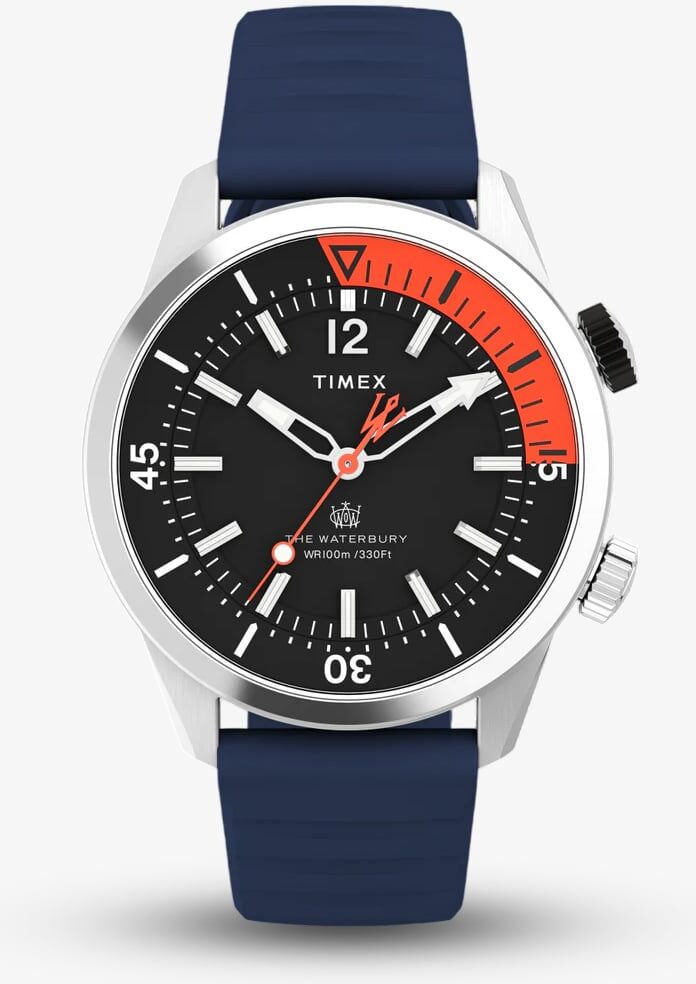 Timex Mens Waterbury Dive Orange Dial Watch TW2V73500
