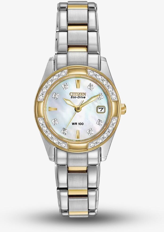 Citizen Ladies Regent Two-Tone Diamond Mother Of Pearl Dial Watch EW1824-57D