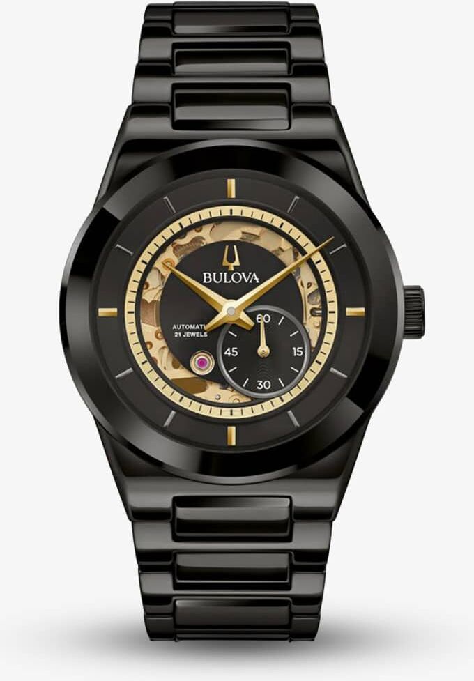 Bulova Mens Modern Millennia Black Automatic Watch 98A291