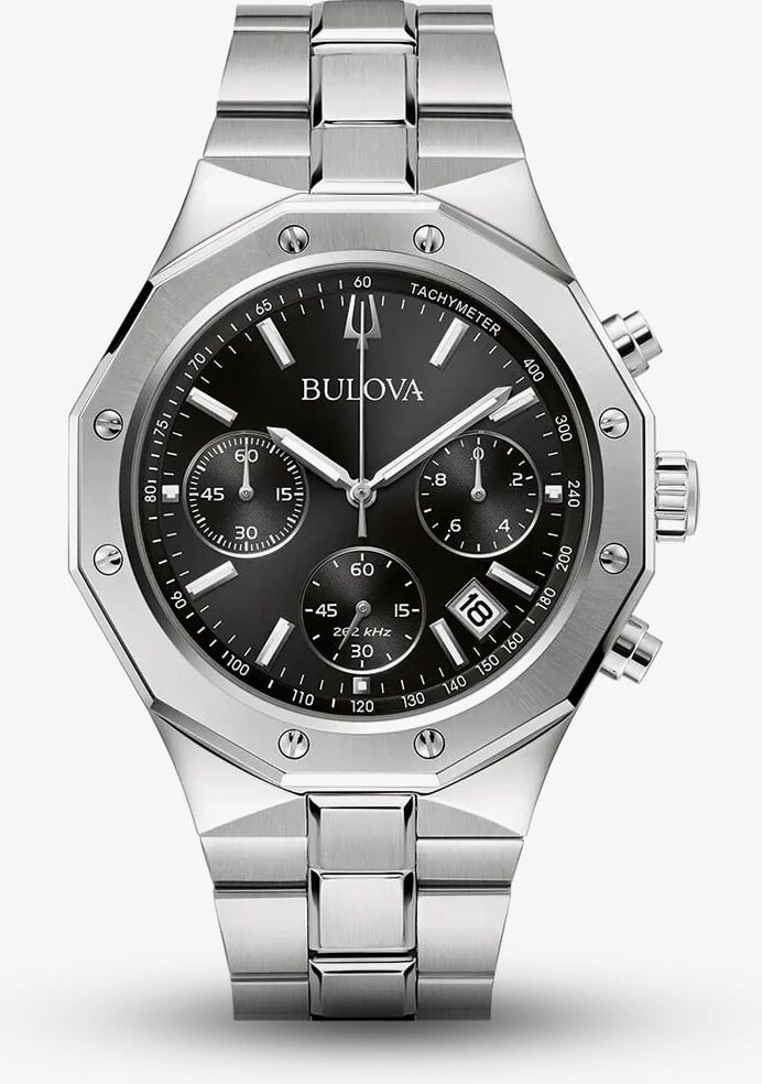 Bulova Mens Classic Black Dial Chronograph Watch 96B410