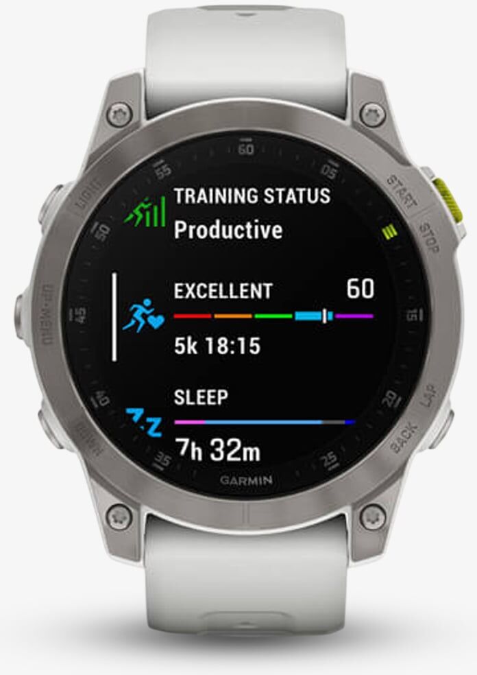 Garmin Mens Epix2 47mm Titanium Silver Case Smartwatch 010-02582-21
