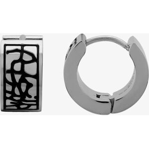 Bourne and Wilde Mens Oxidised Abstract Reptile Hoop Earrings SE-3124S