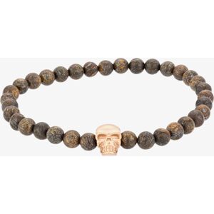 Bourne and Wilde Mens Bronzite and Rose Skull Bracelet OSB-1608RGBN