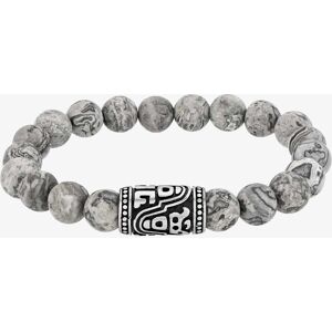 Bourne and Wilde Mens Grey Jasper Bead Bracelet OSB-1627SGR