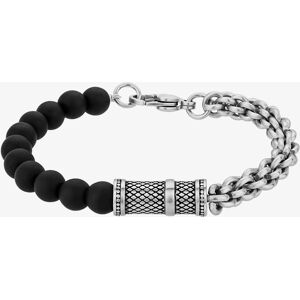 Bourne and Wilde Mens Black Bead and Chain Bracelet OSB-1564SBK