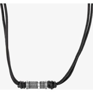 Bourne and Wilde Mens Black Leather Two Strand Criss-Cross Necklace UR18-03