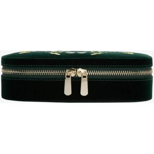 WOLF Zoe Forest Green Travel Zip Jewellery Case 393312