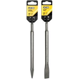 JCB SDS Plus Chisels Twin Pack, 250mm Pointed, 20x250mm Flat Chisel   JCB-SDSCH-PK