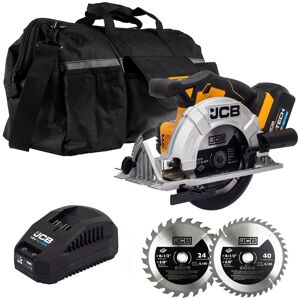 JCB 18V Circular Saw Kit,  165mm / 6.5'', 5Ah Li-Ion Battery, 20  Kit Bag , 2x TCT Saw Blade Set   21-18CS-5X-PR