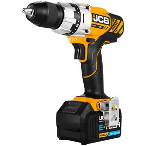 JCB 18V Cordless Drill Driver 4.0Ah Li-Ion Battery, 2.4A Charger, 13mm 1/2  Keyless Chuck    JCB-18DD-4XB