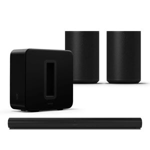 Sonos Arc Soundbar with Sonos Era 100 Pair & Sonos Sub - Black