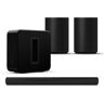 Sonos Arc Soundbar with Sonos Era 100 Pair & Sonos Sub - Black