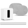 Sonos Arc Soundbar with Sonos Era 300 Pair & Sonos Sub - White