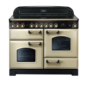 Rangemaster Classic Deluxe 110 Ceramic Range Cooker - Cream/Brass