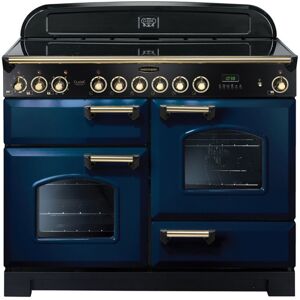 Rangemaster Classic Deluxe 110 Ceramic Range Cooker - Regal Blue/Brass