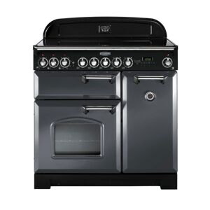 Rangemaster Classic Deluxe 90 Ceramic Range Cooker - Slate/Chrome