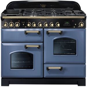 Rangemaster Classic Deluxe 110 Dual Fuel Range Cooker - Stone Blue/Brass