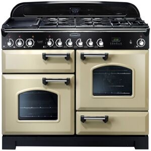 Rangemaster Classic Deluxe 110 Dual Fuel Range Cooker - Cream/Chrome