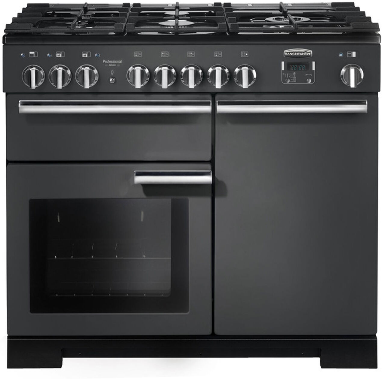 Rangemaster Professional Deluxe 110 Dual Fuel Range Cooker - Slate/Chrome